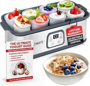 Ultimate Probiotic Yogurt Maker with Adjustable Temperature & Time Control - Make Trillions of Live Probiotics & Get Better Gut Health - ULTIMATE LIFETIME WARRANTY - Wellness Gifts for Men & Women