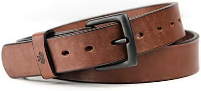 Main Street Forge All American Leather Belt | Made in USA | Men's Heavy Duty Work Belt | EDC Belt, Whiskey Barrel Brown, Pant Size 32 (Belt Size 34)