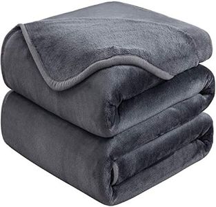 HOZY Coperta Plaid di Pile Grigio Scuro 230x270cm Letto Matrimoniale - Calde Plaid da Divano Coperte Super Morbido