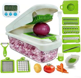 BBEK Vegetable Chopper with Container | Food Chopper & Onion Slicer for | Greens Compact Food Processor, Veggie Chopper with Lid | Avocado & Meat Chopper, Mandoline Slicer