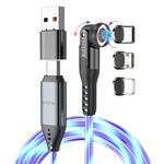 STATIK GloBright 360 Pro Magnetic Charging Cable 2nd Gen, Light Up Charging Cable, Magnetic USB C Charging Cable, LED Charging Cable, Magnetic Charger Cable, Glowing Light Up Phone Charger Cord 3FT/1M