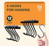 GOLD DUST Hanging Hooks, S Hooks for Hanging, Pot Hangers for Balcony, Metal Hooks for Hanging, Kitchen Hooks for Hanging Utensils, Steel Hooks for Hanging (Pack of 12)