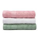 Mush 100% Bamboo Face Towel | Ultra Soft, Absorbent, Quick Dry Towels for Facewash, Gym, Sports, Travel | Suitable for Acne Prone Skin | 13 x 13 Inches | 500 GSM (Pack of 3 - Pink, White & Green)