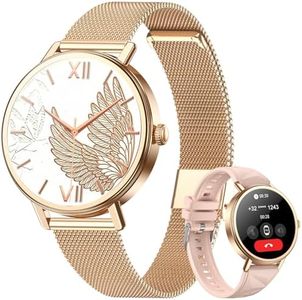 Blackview Smart Watches for Women Android/iPhone,Answer/Make Calls,1.26''HD Fitness Watch with AI Voice/Heart Rate/SpO2/Sleep Monitor/2 Bands, 100+ Sports Modes, IP68 Waterproof Smartwatch