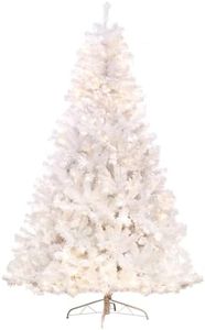 Christmas Tree World | 5ft Artificial Pre-lit Bianca Pine | Bushy and Luxury Quality PVC Tips | Easy to Assemble and Take Down | 88cm Diameter
