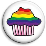 Funny Novelty Rainbow Muffin Fridge Magnet - Cute Memo Board Noticeboard Magnet - Gay Pride Button Magnet - LGBTQ Gift - Cake Lover Magnet - Small Birthday Gift - Fun Mini Magnet - Stocking Filler - Secret Santa