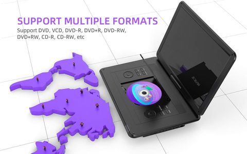 Portable DVD Player 17.5" – Black, Large Screen