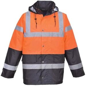 Portwest Mens Hi-Vis 2-Tone Traffic Jacket, Orange, Large