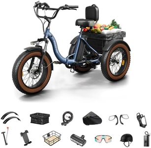 Electric Tricycle for Adults, 55 Miles Range Cargo Tricycle with Large Basket, 960W Max Rear Motor Electric Trike with 48V 648Wh Battery, 20" 6061 Aluminum Folding Ebike Frame, 25MPH 3 Wheel Alaskan B