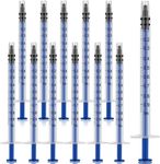 15 Pack 1ml/cc Plastic Syringe,Individually Sealed with Measurement, for Scientific Labs, Measuring Liquids, Feeding Pets, DIY Lip Gloss, Oil or Glue Applicator, Art Painting (1 ml)