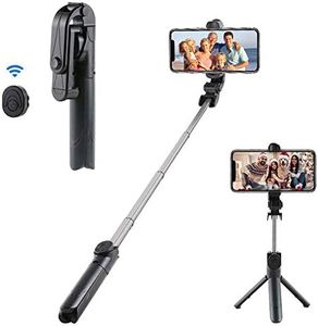 Wireless Selfie Stick, Adjustable with Tripod Stand and Detachable Wireless Remote, Support Video Record, Extendable Monopod for Gopro Camera Android Machines iPhone15 14 13 12Pro Max/XS,Galaxy