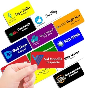 Ships Next Day Magnet Me Up Custom Printed Magnetic Name Tag Badge with Logo, 1.5x3 inch, Full Color Customizable Identification Label, for Schools, Offices, Businesses, Made in USA