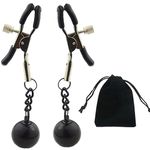 Weighted Nipple Clamp Stainless Steel Breast Clips with Chain Nipple Clip Weights Ball Adjustable Non Piercing Nipple Jewelry Adult Flirting Sexy Toy