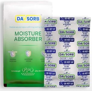 DAVSORB Dehumidifier Room Moisture Absorber Sachet for Home, Cars, Electronic items, Wardrobe & Shoe Racks | Fights Excess Moisture & Prevents Mould & Fungus; 100gm-pack of 3, White (Large)