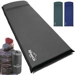 POWERLIX Sleeping Mat Pad – Self-Inflating Foam Pad - Insulated 3inches Ultrathick Mattress for Camping Backpacking, Hiking - Ultralight Camping Mat Pad for A Tent, Built in Pillow (Grey)