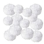 White Paper Pom Poms - Party Tissue Paper Flowers Balls - Party Hanging Decoration Supplies - Size of 10inch, 12inch, Great for Wedding, Birthday, Any Parties and Events (12 PCS)