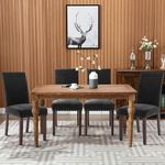 COLAMY Parsons Dining Chairs Set of 4, Modern Dining Room Chairs with Nailed Trim and Wood Legs, Thick Padded Upholstered Chairs for Kitchen Dining Living Room, Black