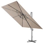 Tangkula 10FT Patio Cantilever Umbrella, Outdoor Hanging Square Umbrella W/ 360° Rotation Function, 4-Level Tilting System & Hand-Crank, Offset Market Aluminum Umbrella for Garden, Cafe, Backyard