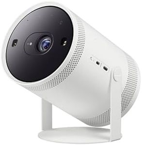 Samsung The Freestyle 2nd Gen Portable Compact Smart LED Projector with FHD Resolution, 100" Maximum Display, 550 LED Lumen, Inbuilt 5w Speaker, Wi-Fi, Bluetooth & HDMI (SP-LFF3CLAXXXL, White)