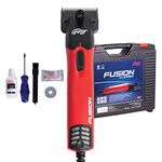 Lister Fusion Horse Clipper - Red, Professional Animal Clipper, Clippers for Horses & Cattle, Farm Supplies, Lightweight, Low Vibration, Corded/Cordless, 5m Cable, Heavy Duty Clipping