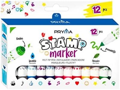 Pryma Stamp Pennarelli Marker con Timbri Formine assortite 12 pz