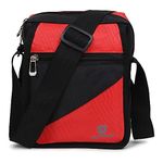 SAMTROH Polyester Men & Women Sling Bag (Black And Red)