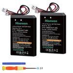 Hisewen 2 Pack PS4 Battery, 2000 mAh PS4Pro Battery Replacement for Sony PlayStation 4 Dualshock 4 V1 V2 Controller CUH-ZCT2 CUH-ZCT2E CUH-ZCT1E CUH-ZCT1U