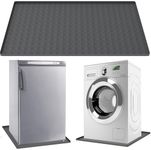 Fridge Silicone Mat with 0.8Inch Raised Edge 60 x 60cm Anti-Slip Washing Machine Mat Floor Protector Prevent Water Leakage/Floor Damage from Elecrical Equipment Such as Fridge Wine Cabinet (Grey)