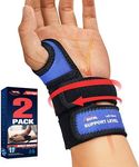 FEATOL 2 Pack Wrist Wraps for Pain, Hand Wraps for Carpal Tunnel, TFCC, Tendonitis, Sprained, Work, Sports, Extra Compression Wrist Support for Women Men, Left & Right Hand, Small