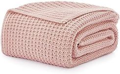 UGG 38816 Luna Luxurious Textured Knit Cotton Blanket Silky Soft Reversible Cozy Oversized Throw Blanket Machine Washable Warm Stylish Accent Blanket for Any Room Decor, 70 x 50-Inch, Quartz