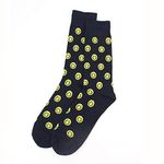 Men’s Smiley Face Woven Crew Novelty Socks