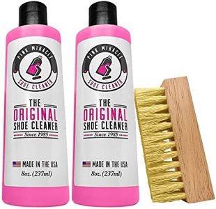 Pink Miracle Shoe Cleaner Kit Fabric Cleaner for Leather, Whites and Nubuck Sneakers Two Pack (Two Bottles/One Brush)