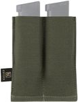 KRYDEX GEAR Molle Double Pistol Magazine Pouch Speed Pistol Mag Holder for 9mm .45 .40 Magazine (Ranger Green)