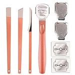 Gydandir 26 Pieces Pedicure Callus Shaver Sets, Including 1 Callus Shaver, 2 Foot File Heads, 20 Replacement Blades and 3 Hard Skin Remover Scraper Pedicure Tool for Hand Feet(Rose Gold)