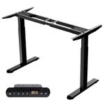 AIMEZO Standing Desk Frame Dual Motor Electric Height Adjustable Desk 2-Stage Stand up Desk, Memory Buttons Computer Desk for Home Office, Black