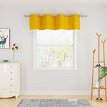 Yellow Valance Curtains Toppers Living Room Linen Textured 18 inch Length Kitchen Short Small Mini Bedroom Window Curtain Valance 1 Piece Grommet Top 54"x18"