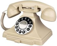 Corded Telephone, Retro Landline Phones for Home, Single Line Old Fashion House Phone with Loud Ringer for Seniors, Classic Antique Phones for Office/Hotel/School (Ivory)