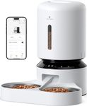 PETLIBRO Automatic Cat Feeder, 5G Wi-Fi Dual Cat Feeder with App Control for Dry Food, Low Food & Blockage Sensor, Stainless Steel Bowl, 1-10 Meals Per Day, 10s Meal Call for Cats and Dogs (White)