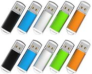 RAOYI 10 Pack USB2.0 Flash Drive Swivel Memory Stick Jump Drive Thumb Pen Drive Multicoloured Multicolor 2G