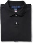 MagnaReady Mens Adaptive Solid Interlock Knit Short Sleeve Polo with Magnetic Closures (Black, S)