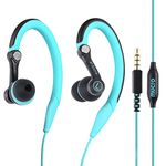 mucro Sport Headphones Wired Earbuds With Microphone, Sweatproof Running Earphones Corded Over Ear Hook Workout Gym in Ear Jogging Earbuds for iPhone iPod Samsung