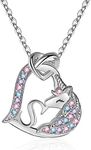 FLNEOO Unicorn Gifts for Girls Necklace Decorations - Birthday Personalized Gifts Unicorn Necklace for Girls Heart Pendant Kiss Initial CZ Necklace Classic Unicorns Jewelry Gifts for Girls Fashion,