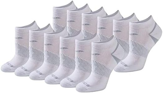 Saucony Rundry Performance Selective Cushion Socks, Available in S-l (6, Pairs) Calcetines, White Basic (12 Pares), M (Pack Mujer