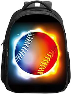 SARA NELL Kids Fire Balls School Backpack for Girls, Boys - Premium Elementary BookBag with 2 Main Compartment, 15.7 Inches, Growing Fire Baseball, 40x28x16cm, Rucksack Backpacks