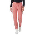 Hanes Women's Scrubs Cargo Joggers, Healthcare Scrub Joggers for Women, Moisture Wicking, Rose Ranch Pink, Medium