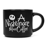 Nightmare Before Coffee 14oz Halloween Mug Ghost Mug Black Ceramic Drinking Mugs for Halloween Party Supplies Table Centerpieces