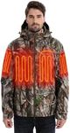 Venustas Men’s Heated Hunting Jacket with Battery, Heat Up to 20HRS, Rechargeable Heated Camo Jacket, Cold Weather Hunting