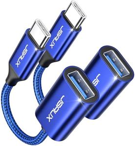 JSAUX USB C to USB Adapter [2 Pack], USB Type C Male to USB 3.0 Female OTG Cable-Blue