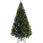 WeRChristmas Pre-Lit Spruce Multi-Function Christmas Tree, 2.1 m - 7 feet with 300-LED Lights, Multi-Colour