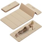 Foldable Yoga Mat,74"Lx32"Wx1/3"Thick,Folding Exercise Mat,Non-slip Wide Pilates Mats for Home Workout/Travel, Portable Yoga Mat Thick for Yoga/Pilates/Camping/Floor Exercises (Cream)